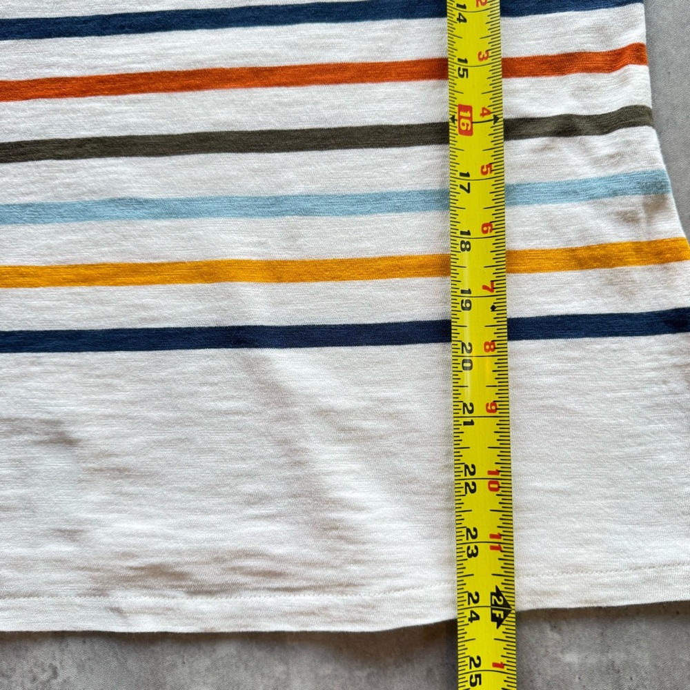 Faherty Multi-Color Striped Boatneck 3/4 Sleeve Cotton Top, Small - Picture 9 of 10